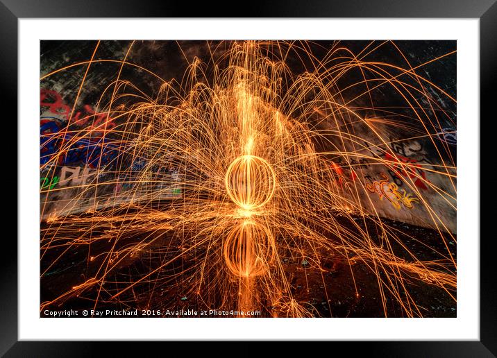 Orb of sparks Framed Mounted Print by Ray Pritchard