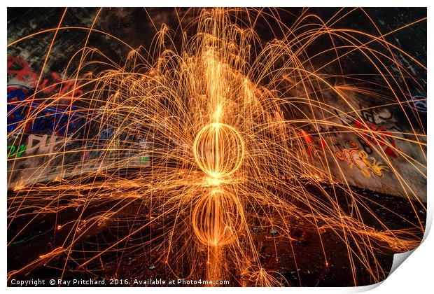 Orb of sparks Print by Ray Pritchard