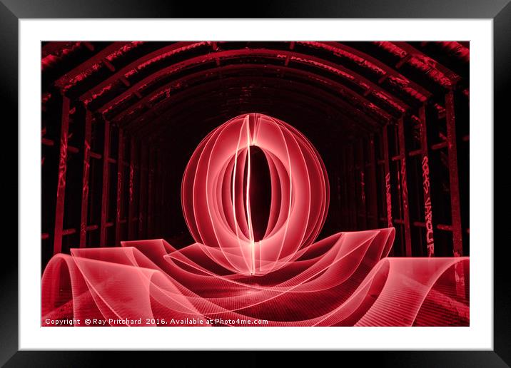 Red light Orb Framed Mounted Print by Ray Pritchard