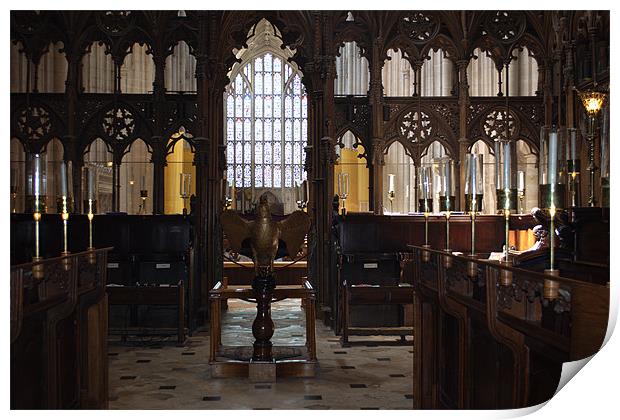 Winchester Cathedral Quire. Print by Chris Day