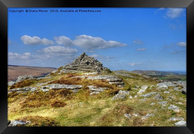 Chinkwell Tor Framed Print by Diana Mower