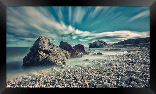 Graham Sand and Target Rock Framed Print by andrew blakey