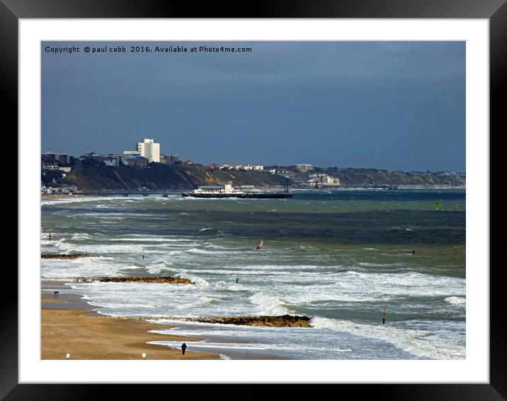 Bournemouth beach  Framed Mounted Print by paul cobb