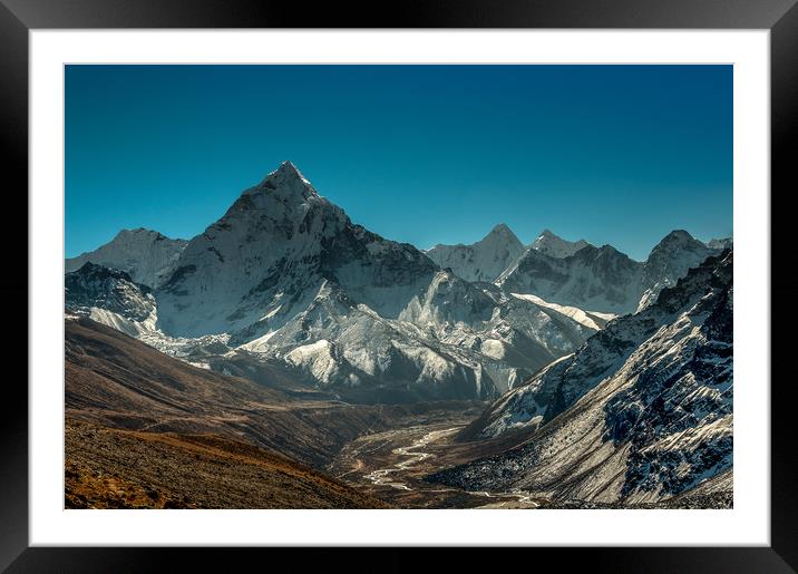 Ama Dablam from Cho La Pass 2 Framed Mounted Print by Paul Andrews