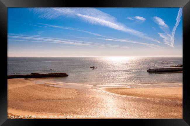 Sunshine at Cullercoats Bay  Framed Print by Naylor's Photography
