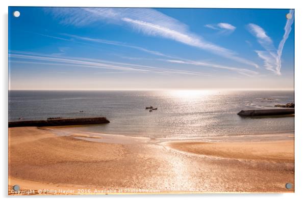 Sunshine at Cullercoats Bay  Acrylic by Naylor's Photography