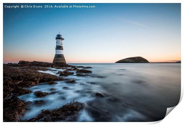 Penmon Lighthouse  Print by Chris Evans