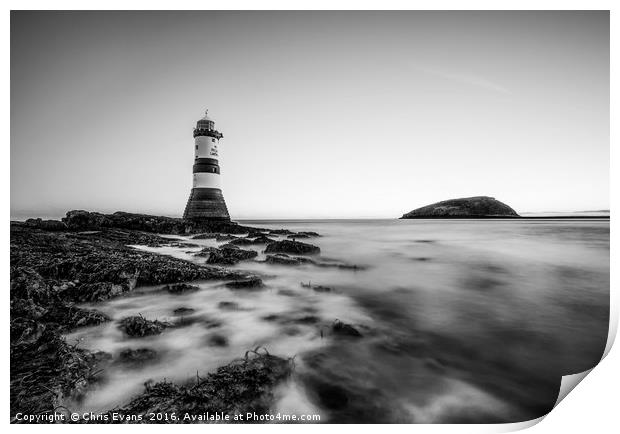 Penmon Lighthouse  Print by Chris Evans