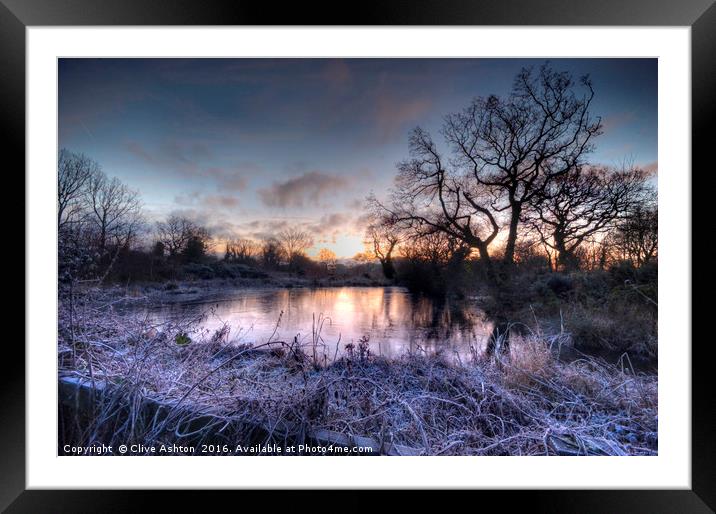 Winter Dawn Framed Mounted Print by Clive Ashton