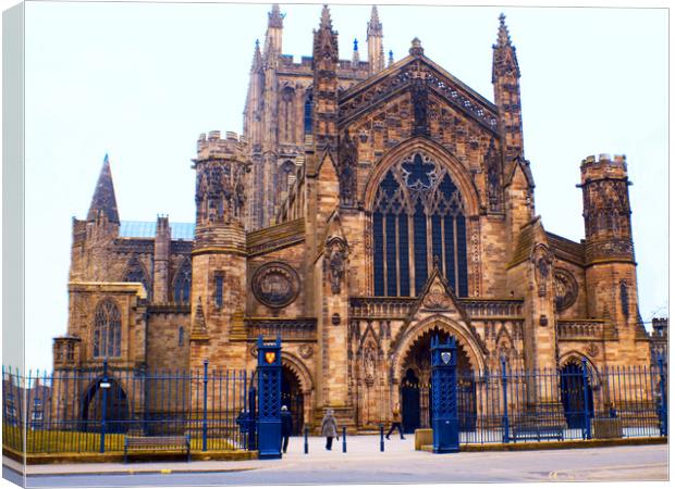 hereford cathedral entrance Canvas Print by paul ratcliffe