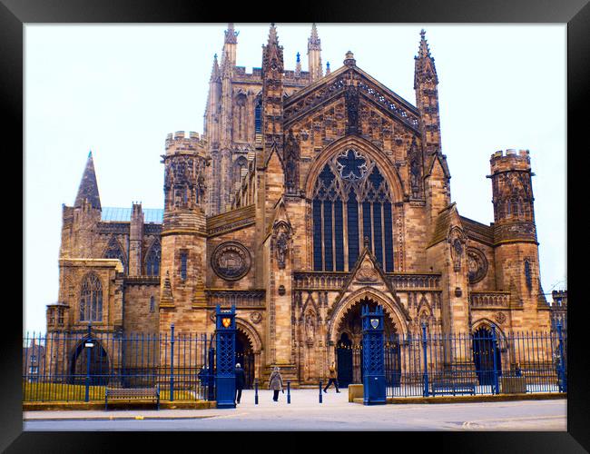 hereford cathedral entrance Framed Print by paul ratcliffe