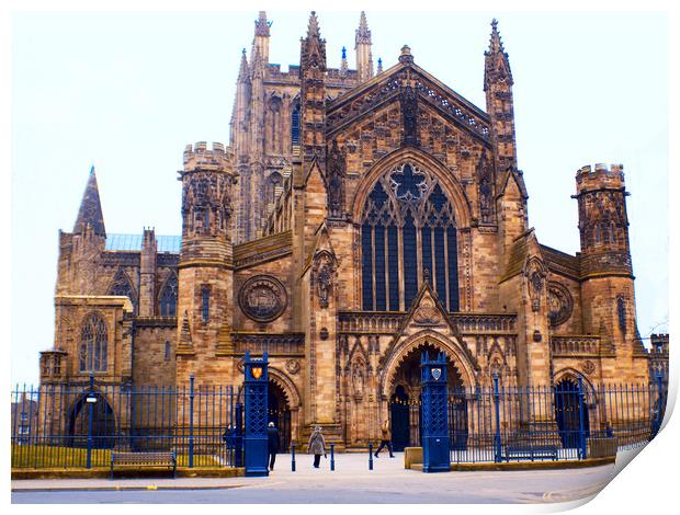 hereford cathedral entrance Print by paul ratcliffe