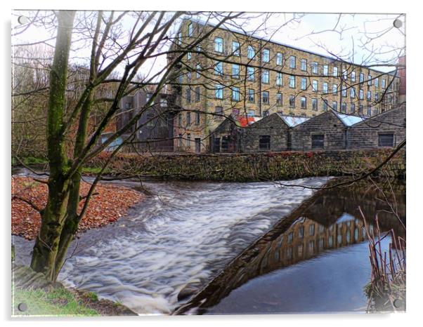          Woodend Mill Mossley Acrylic by Andy Smith