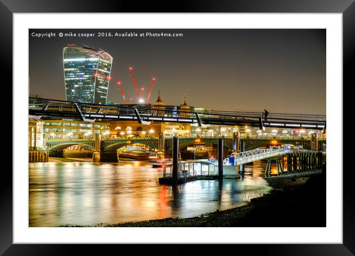 low tide on the south bank Framed Mounted Print by mike cooper