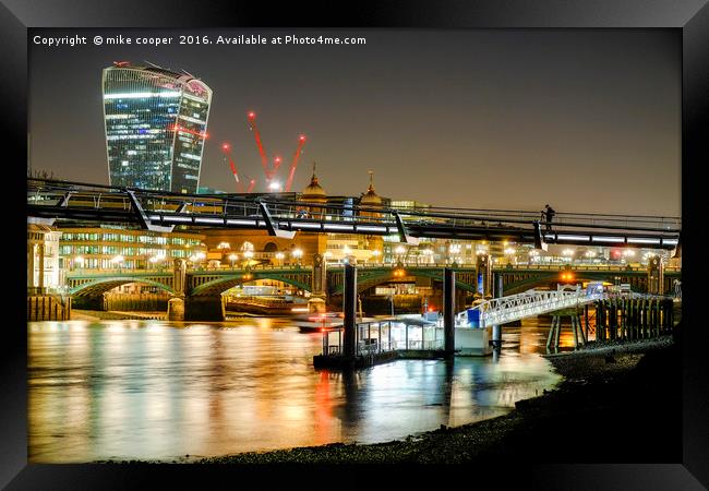low tide on the south bank Framed Print by mike cooper