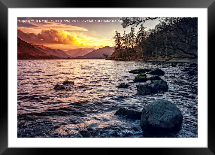 Ullswater Sunset Framed Mounted Print by David Lewins (LRPS)