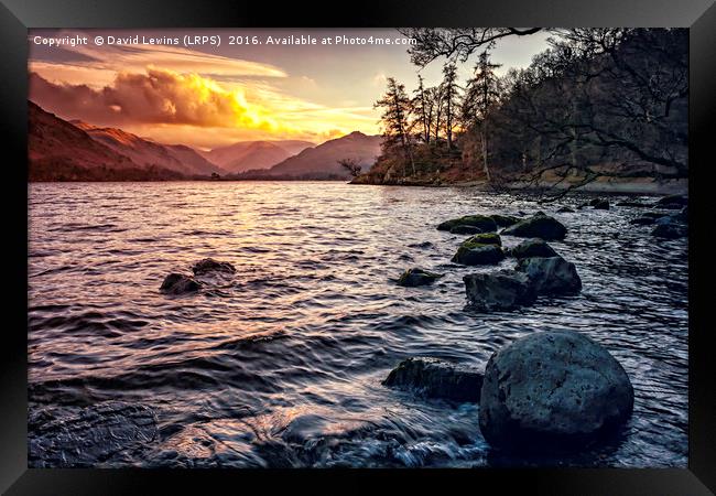 Ullswater Sunset Framed Print by David Lewins (LRPS)