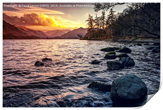 Ullswater Sunset Print by David Lewins (LRPS)