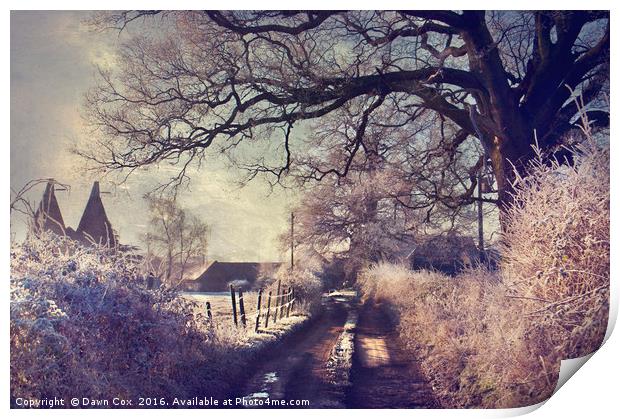 Kent Winter Landscape Print by Dawn Cox