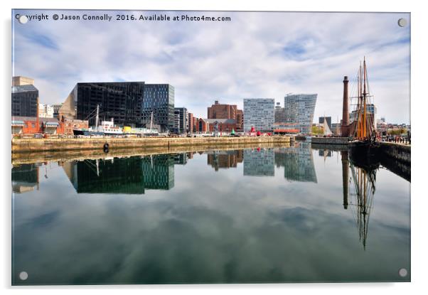 Canning Dock Reflections, Liverpool Acrylic by Jason Connolly