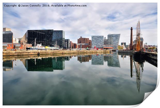 Canning Dock Reflections, Liverpool Print by Jason Connolly
