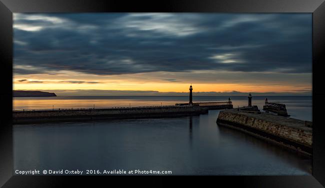 Whitby Harbour dusk Framed Print by David Oxtaby  ARPS