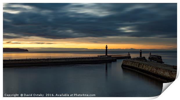 Whitby Harbour dusk Print by David Oxtaby  ARPS
