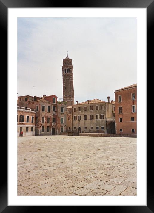 Venice bell tower Framed Mounted Print by rachael purdy