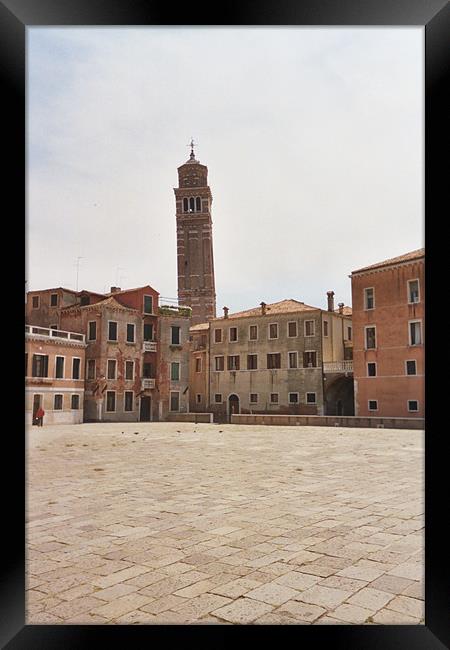 Venice bell tower Framed Print by rachael purdy