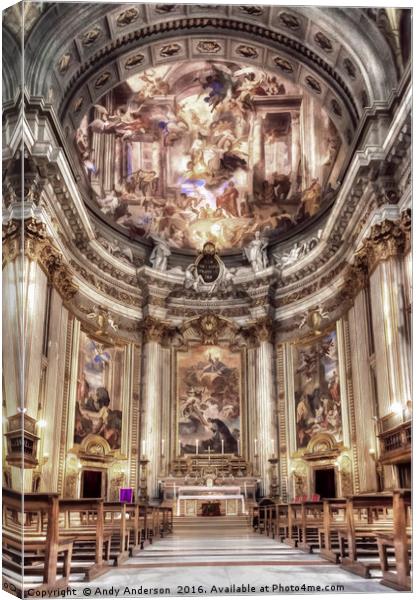 Rome Church - Chiesa di Sant Ignazio di Loyola Canvas Print by Andy Anderson