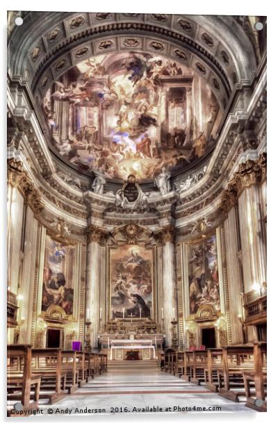 Rome Church - Chiesa di Sant Ignazio di Loyola Acrylic by Andy Anderson