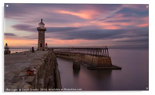 Whitby Harbour at dusk Acrylic by David Oxtaby  ARPS
