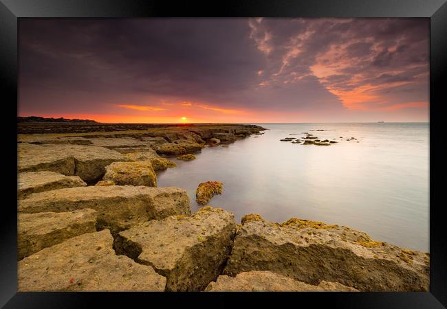 Whitecliffe Bay Sunrise Framed Print by Michael Brookes