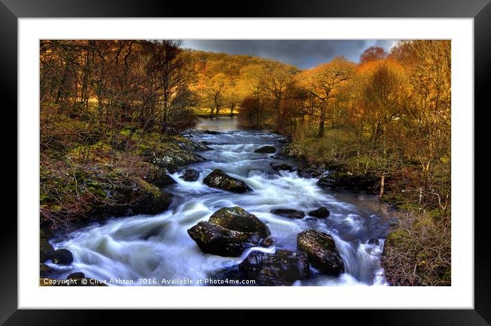 Llugwy in Autumn Framed Mounted Print by Clive Ashton