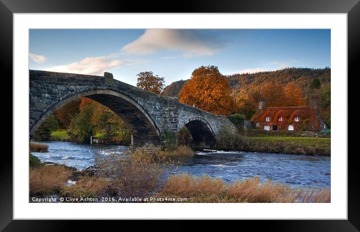 Bridge at Llanwrst Framed Mounted Print by Clive Ashton