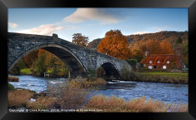 Bridge at Llanwrst Framed Print by Clive Ashton