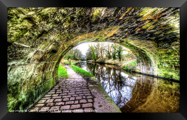 Lancaster canal bridge Trailes Framed Print by Chris Barker