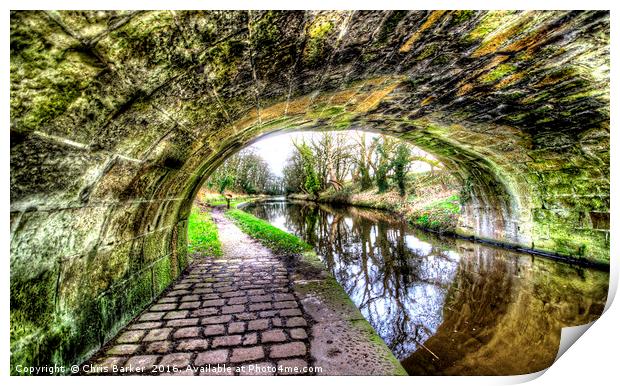 Lancaster canal bridge Trailes Print by Chris Barker