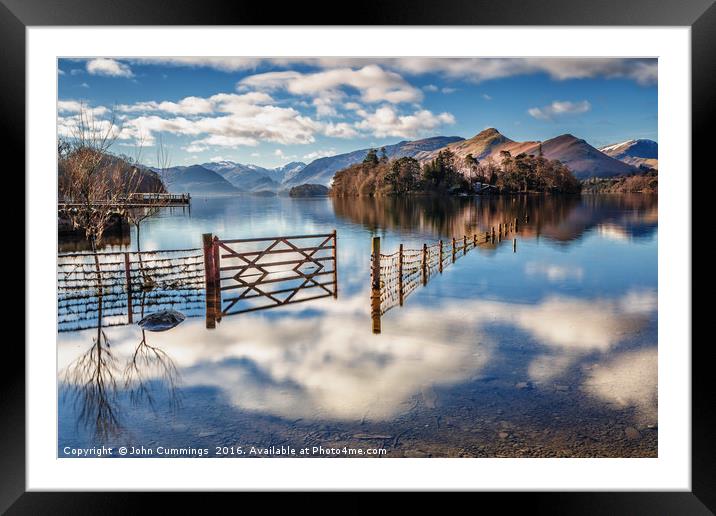 Floating on Clouds, Derwent Water Framed Mounted Print by John Cummings