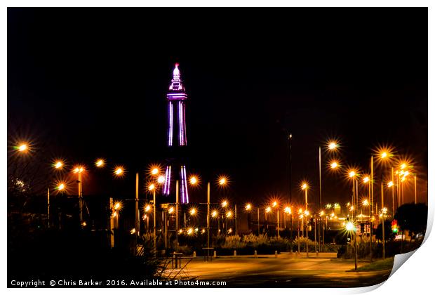 Blackpool tower Print by Chris Barker