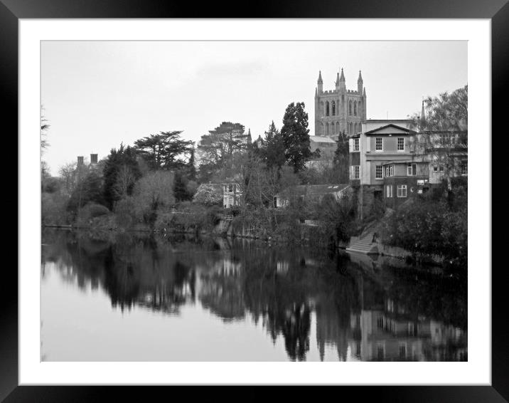 hereford cityscape Framed Mounted Print by paul ratcliffe