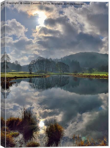 River Brathay Reflections Canvas Print by Jason Connolly