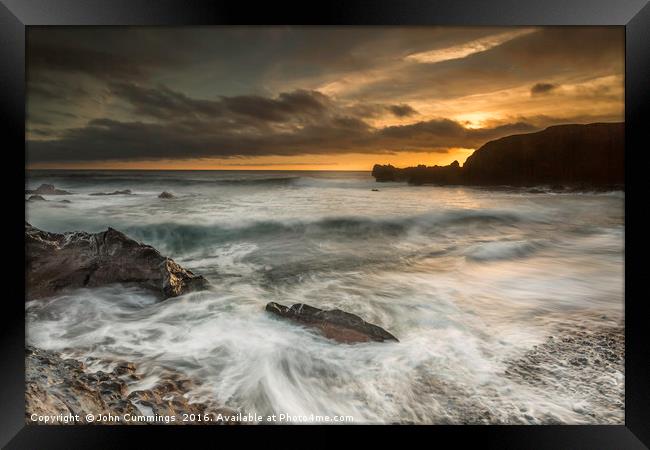 Sunset at El Golfo, Lanzarote Framed Print by John Cummings
