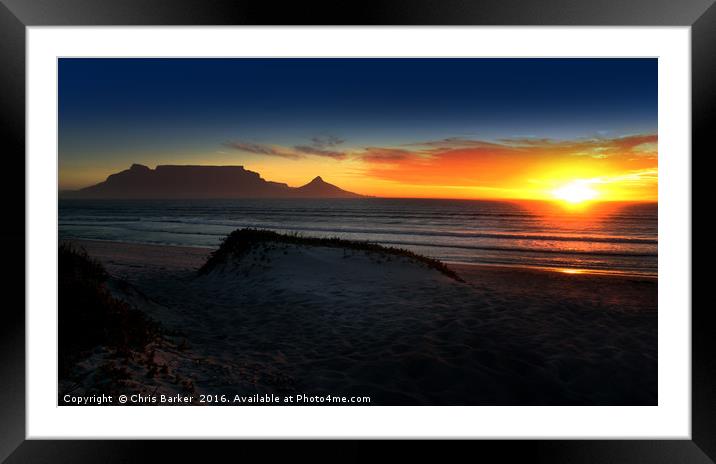 Cape town Sunset Framed Mounted Print by Chris Barker