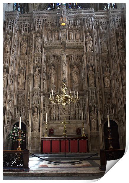 Winchester Cathedral High Altar Print by Chris Day
