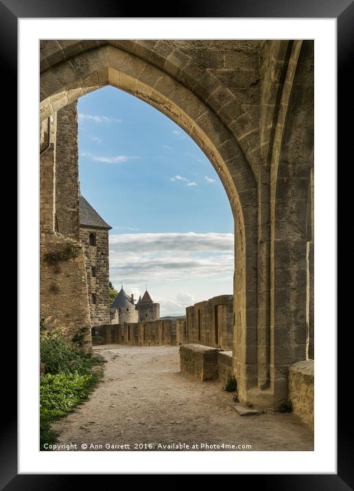 Carcassonne City Walls Framed Mounted Print by Ann Garrett