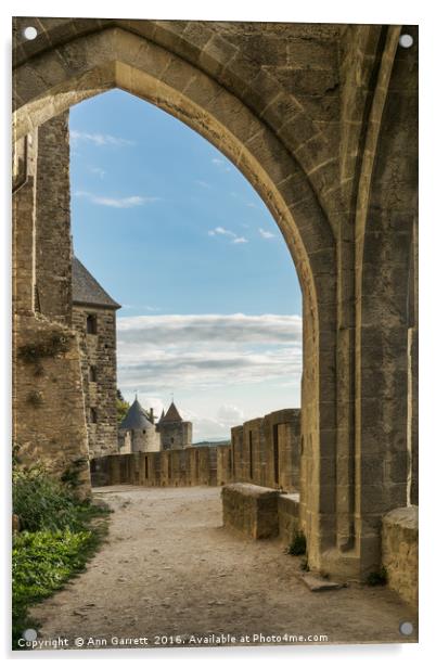 Carcassonne City Walls Acrylic by Ann Garrett
