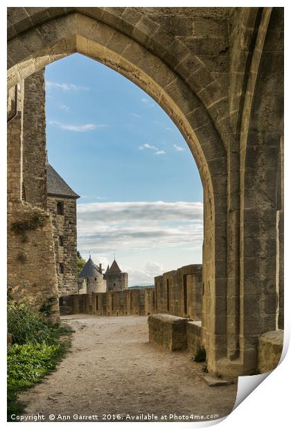 Carcassonne City Walls Print by Ann Garrett