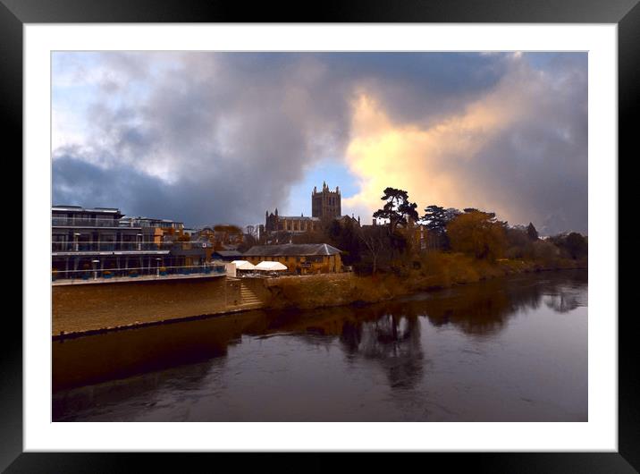 hereford skyline Framed Mounted Print by paul ratcliffe