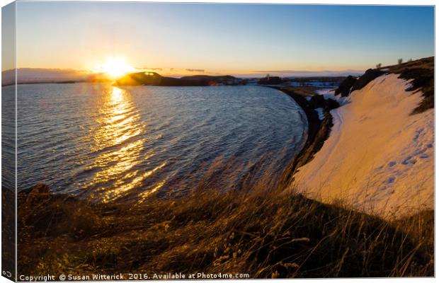 Myvatn Sunset Canvas Print by Susan Witterick